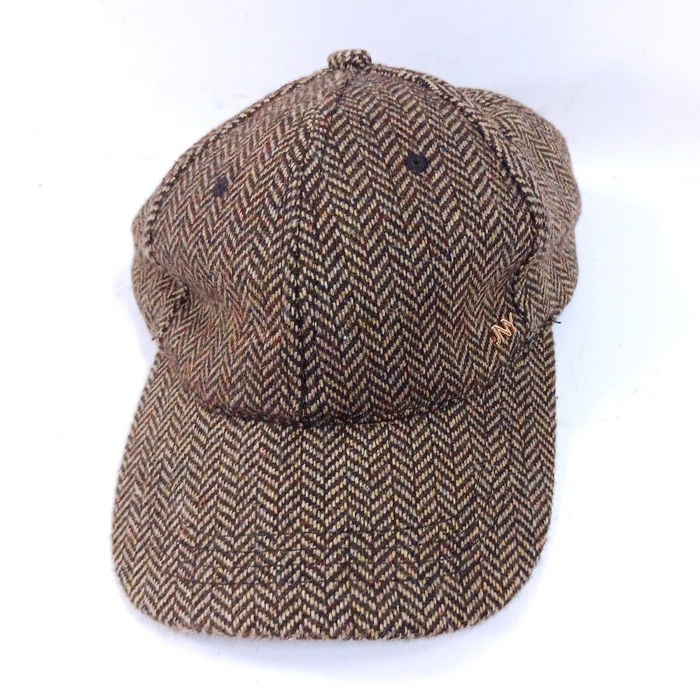Jones New York Brown Herringbone Wool‎ Blend Baseball Cap Hat JNY Logo One Size